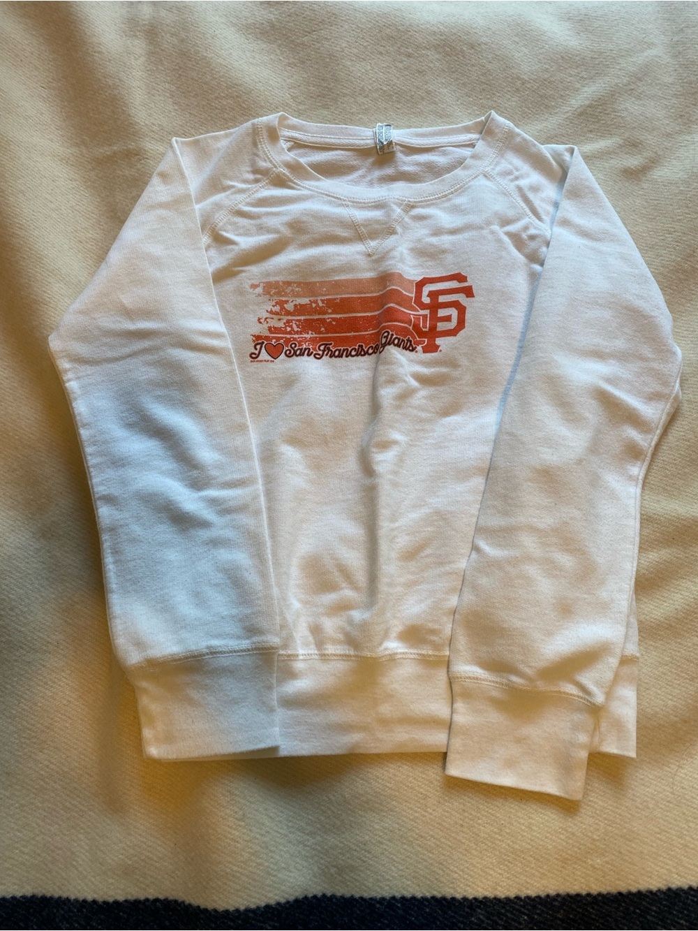 San Francisco Giants Sweatshirt Girls XL White Graphic Pullover Crewneck